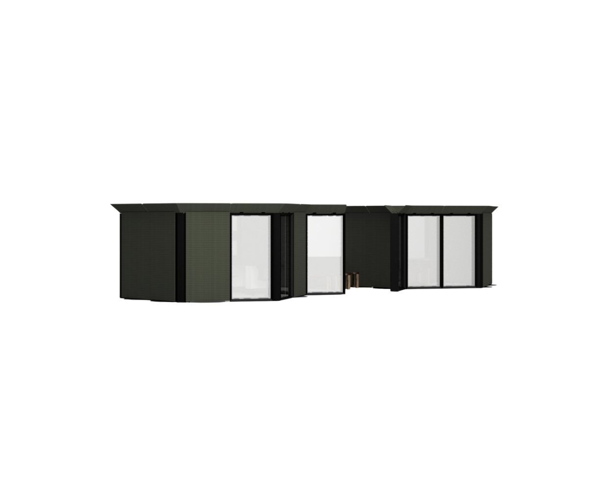 Black and white corner cabinet on a white background