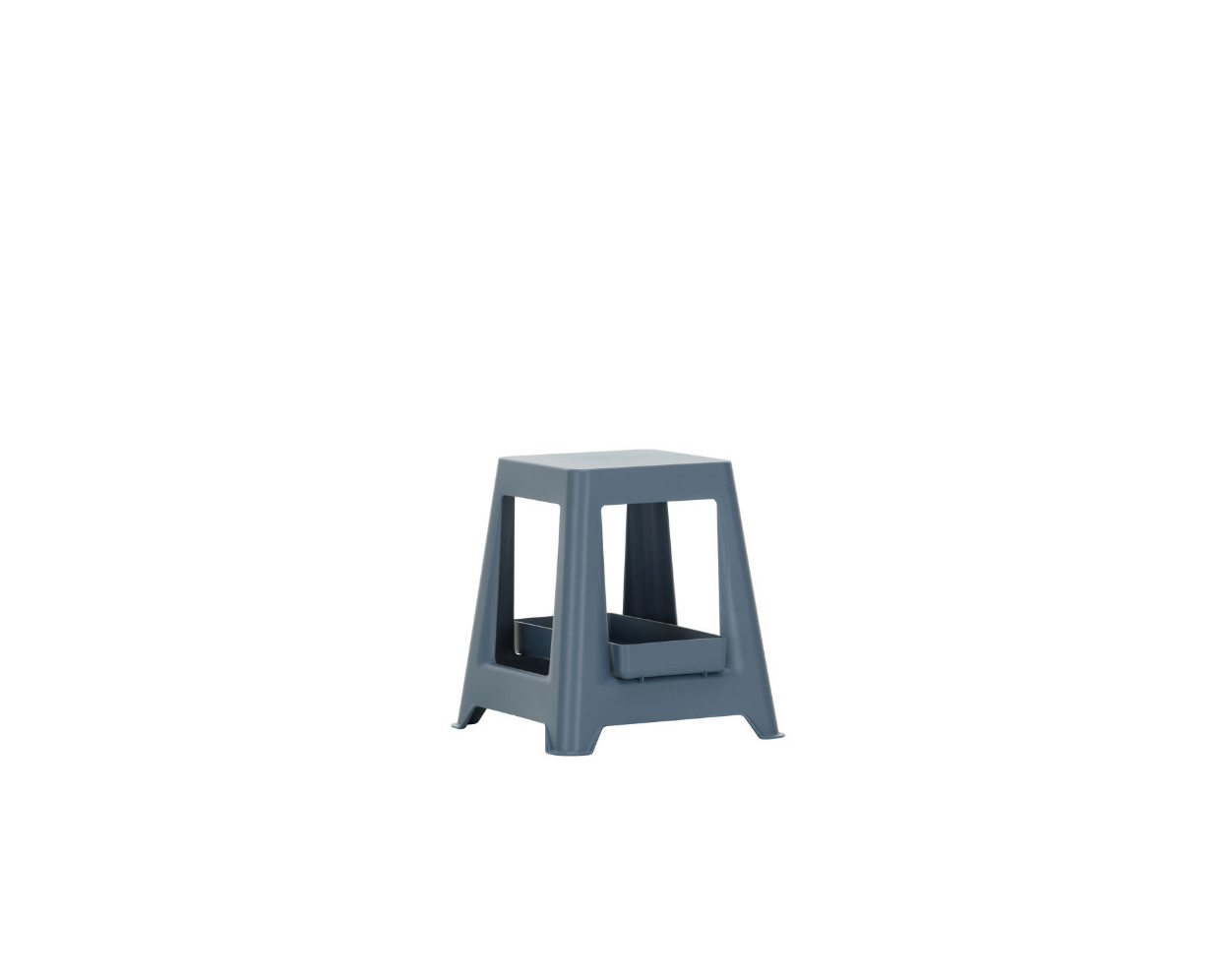 Gray step stool on a white background