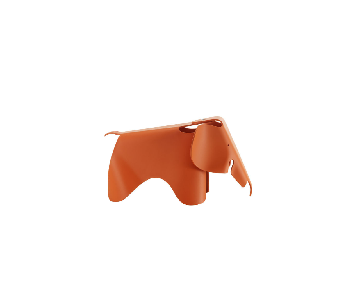 Orange elephant-shaped chair on a white background