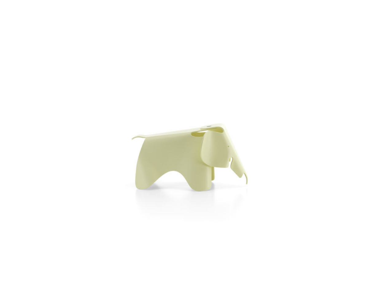 Yellow elephant-shaped object on a white background