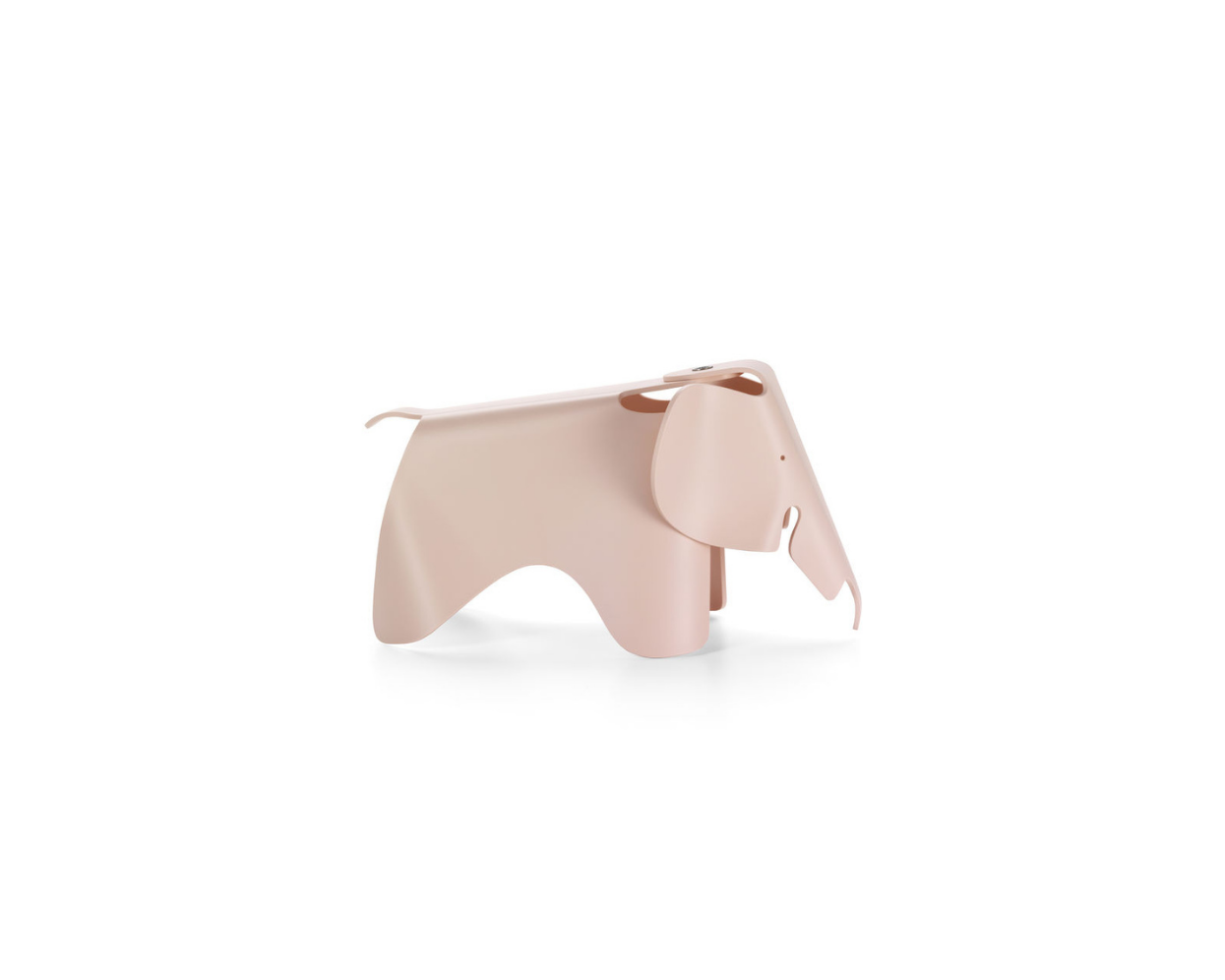 Pink elephant-shaped object on a white background