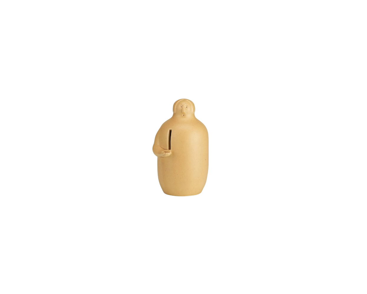 Beige ceramic vase on a white background