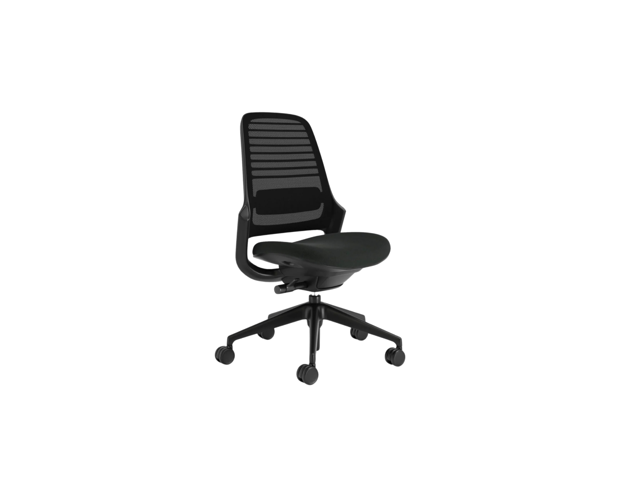 Black office chair on a white background