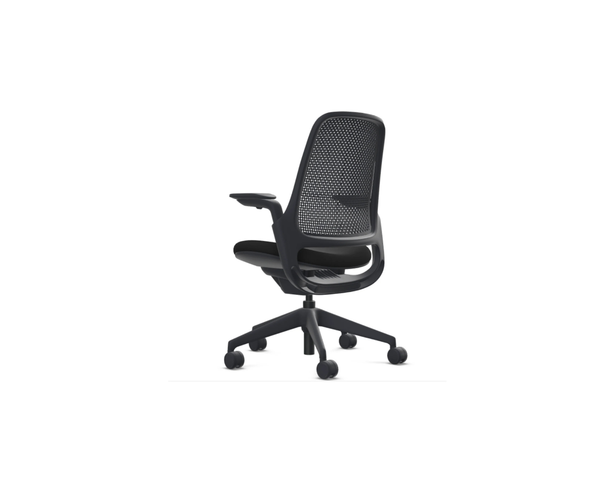 Black office chair on a white background