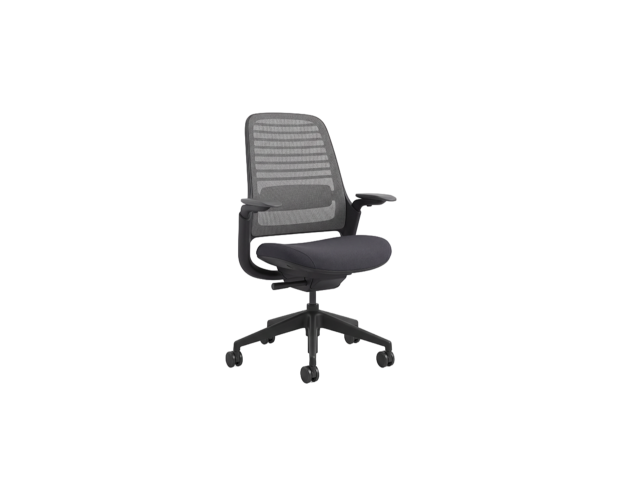 Steelcase Series 1 ergonomic office chair with arms, black