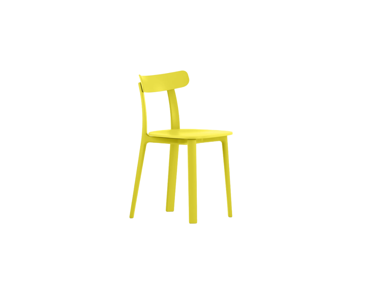 Yellow chair on a white background