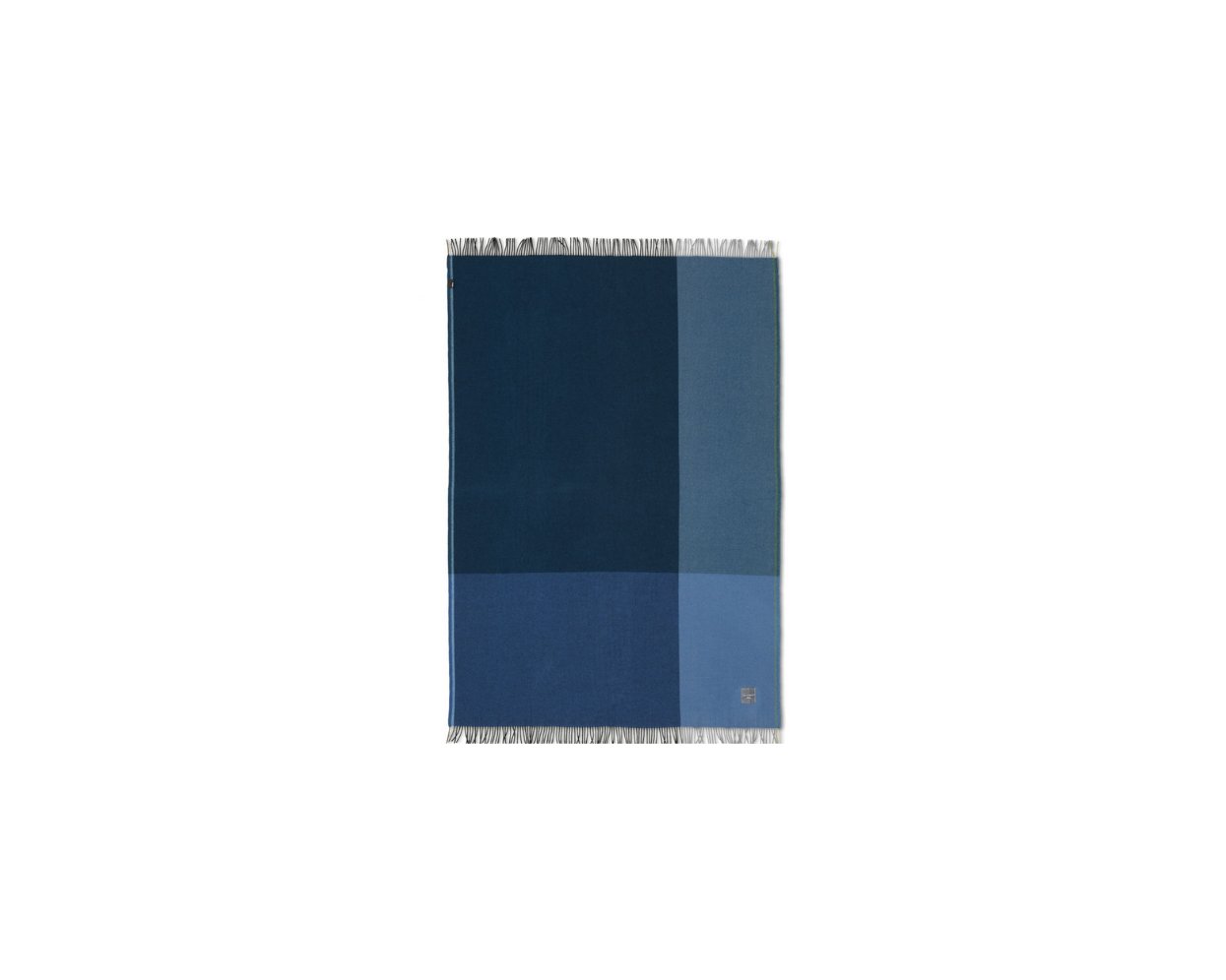 Blue checkered blanket on a white background