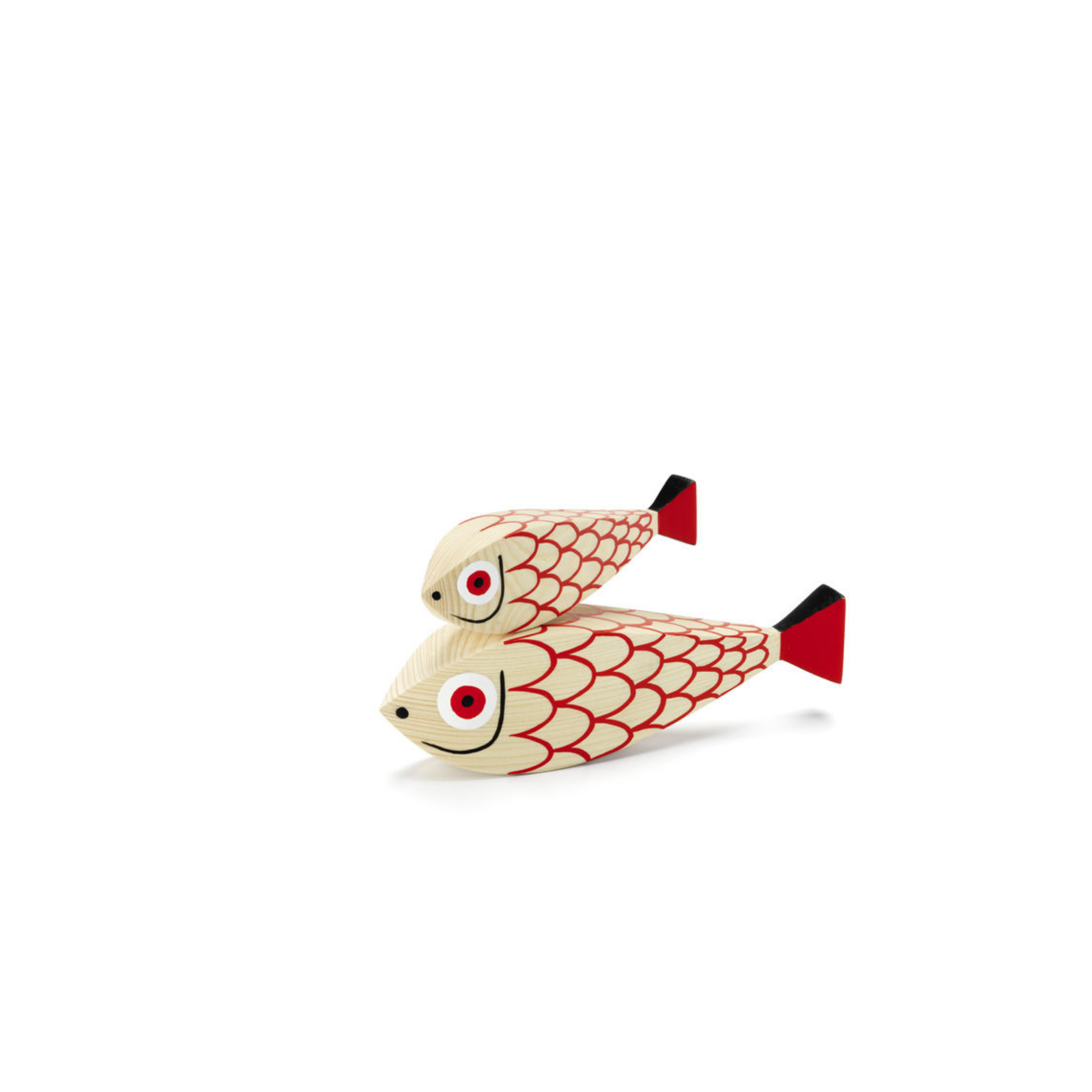 Wooden Doll Mother and Child Fish 