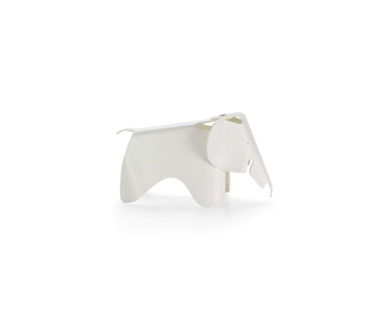 White elephant-shaped object on a white background